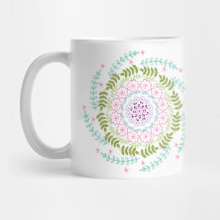 Spring Bursting Flowers Mandala Mug